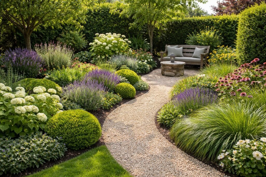 Kerti környezet kevés munkával szép, alacsony igényű cserjék és évelők