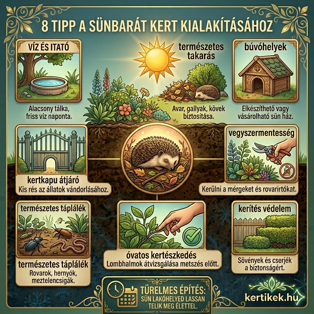 néhány tipp a sünbarát kert kialakításához