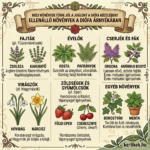 Diófa árnyéka alatt különböző növények megküzdenek juglon hatásával a kertben.