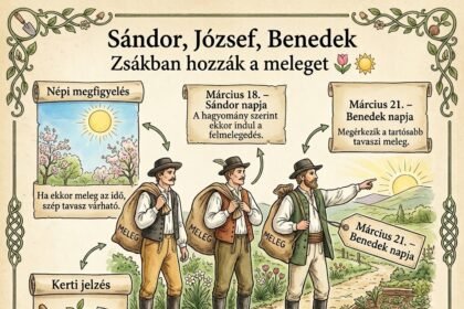 Tavaszi kert jelenet Sándor–József–Benedek napjaihoz kapcsolódó meleg előjel és a talaj felengedése