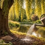 A Babiloni fűz csüngő ágai látványosan nőnek öntözés és trágyázás alatt.