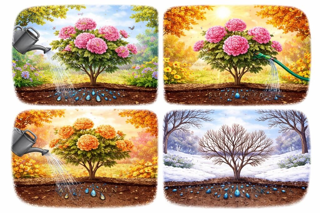 - Fás bazsarózsa vízigénye az év során: öntözési tippek és időzítések.