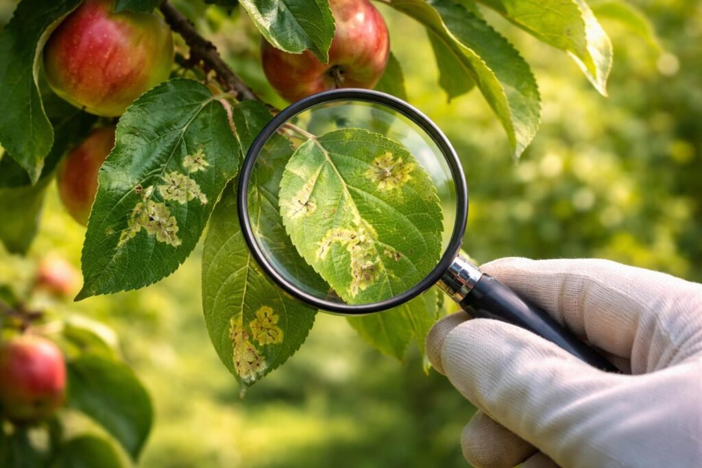A fertőzés felismerése: jelek az almafákon