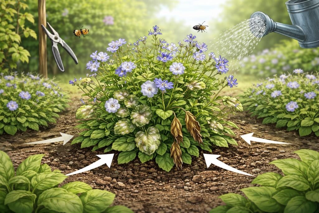 A törpe lobélia leggyakoribb betegségei