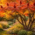 - Torzsás ecetfa: ősszel piros lomb, rendkívül könnyű gondozású, sokszínű kertben.