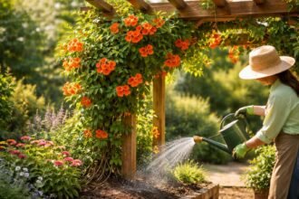 - Trombitafolyondár öntözése: a túlzott víz gyökérrothadást okoz hosszú távon és csökkenti virágzását