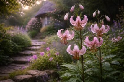 - Turbánliliom gazdag virágzását a megfelelő fény, talaj és öntözés biztosítja.