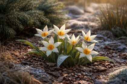 Kép a Türkesztáni tulipán teleltetéséről: ellenálló, finom dísz a kertben.