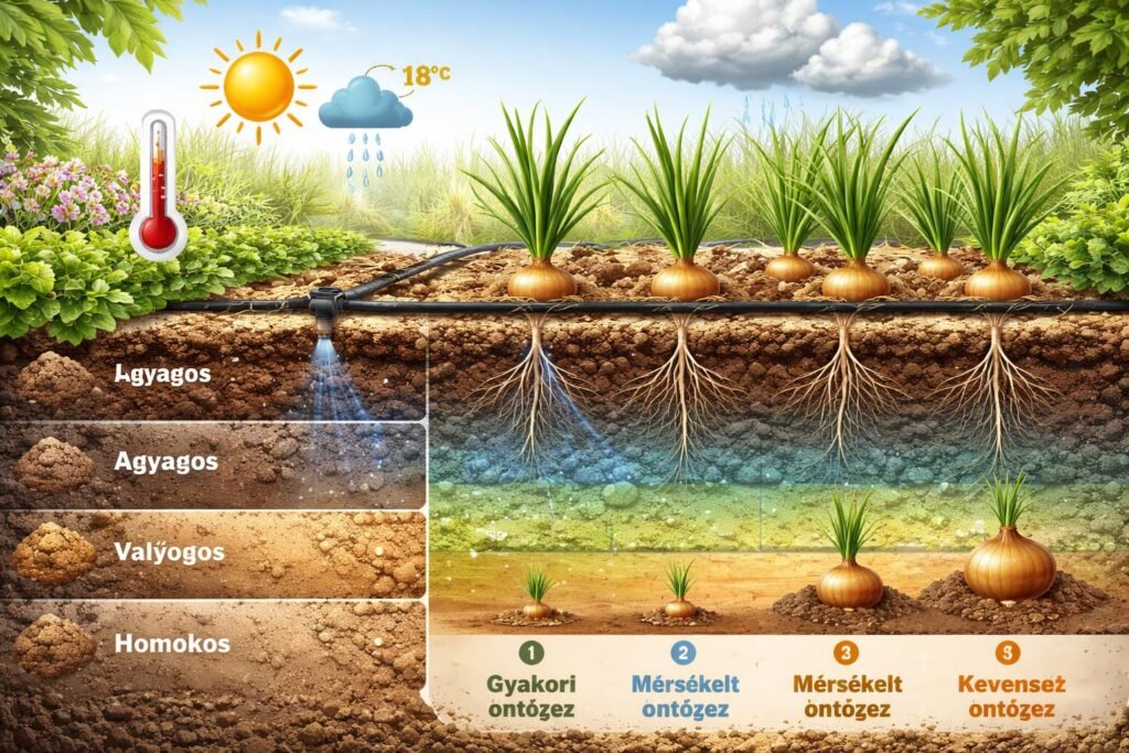 - Fedezd fel a vöröshagyma optimális öntözésének titkait, hatékony vízgazdálkodással és jövedelmező terméshozammal.