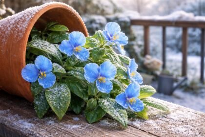 - Azúrkék kommelína télre felkészülve beltéren vagy fagymentes helyen, optimális fényviszonyok között