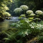 Zöld növény részletes látványa: az orvosi angyalgyökér fényigényét bemutató fotó.