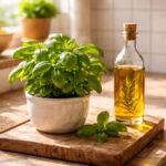 - Bazsalikom: gyorsan nő fényben, friss fűszert ad a konyhának, mediterrán hangulatot.