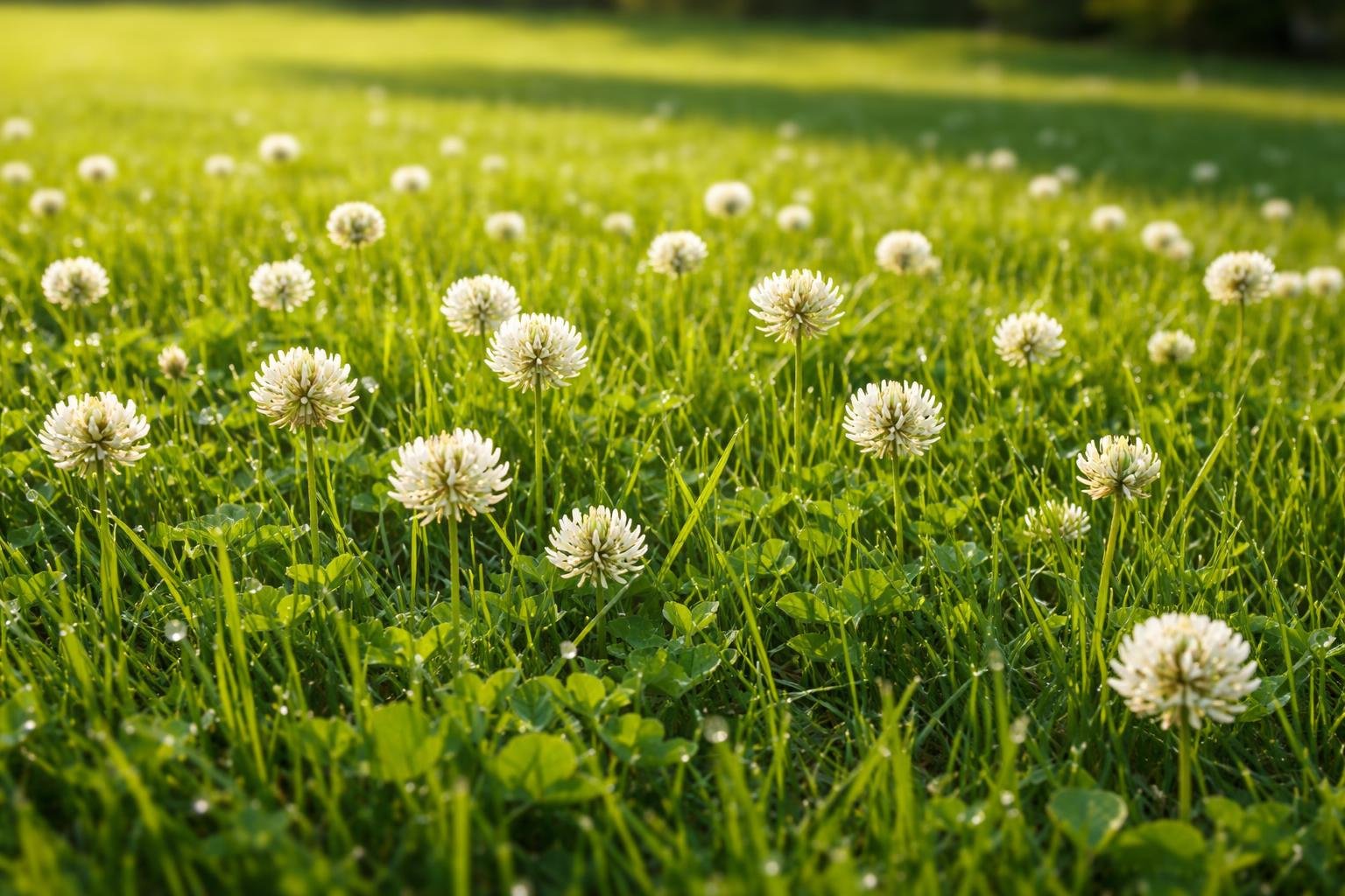 - Lóhere a gondosan ápolt gyepen: fehér virágokkal terjed, gyors megoldás szükséges.