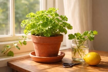 - Citromillatú muskátli: illatos levelei citromillatot árasztanak és távol tartják a szúnyogokat.