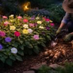 Csodatölcsér Mirabilis jalapa virágokkal teli kertkép, illatos estefelé nyílnak, színes szirmokkal