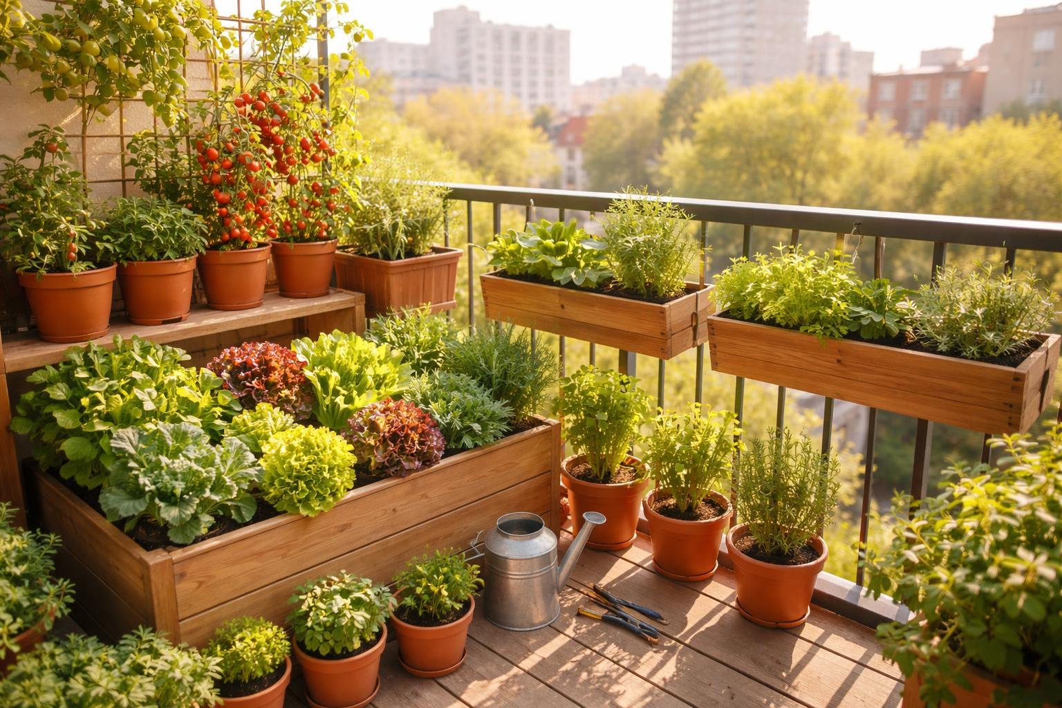 - Zöldségeskert az erkélyen: alacsony költségek, kis hely, gyorsan szedhető friss növények.