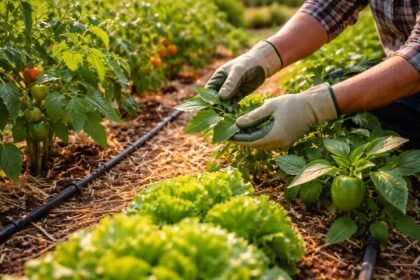 Tiszta veteményes, szellős ágyások, egészséges növények, gombás betegségek megelőzésére figyelemmel.