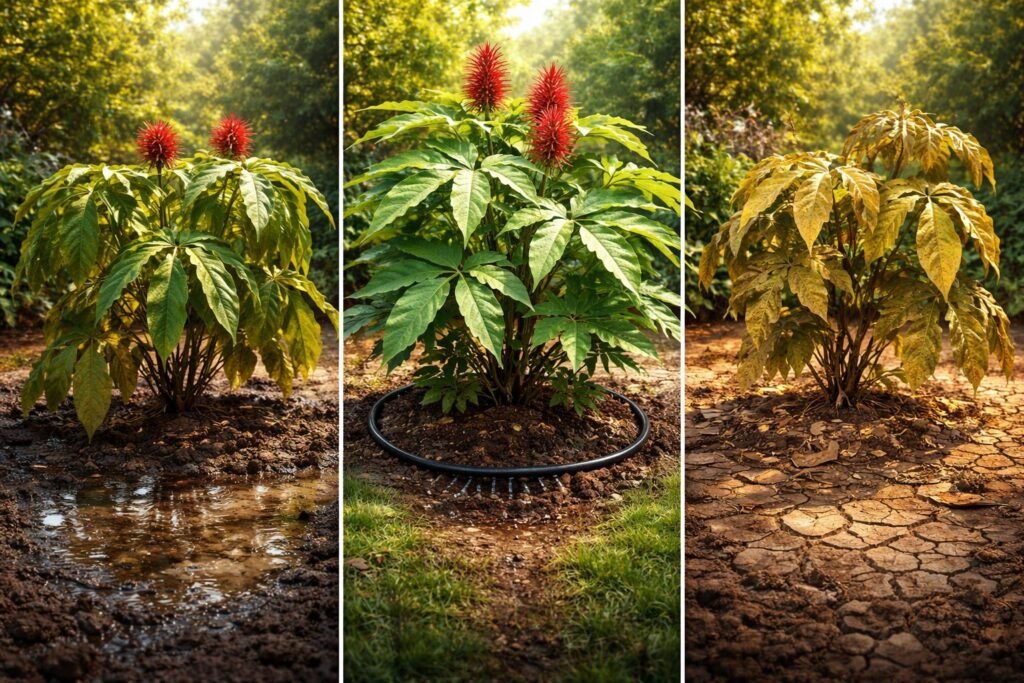 Gyakori öntözési hibák ricinusnál és elkerülésük