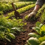 Kertben a gyomok gyorsan terjeszkednek a zöldségek és dísznövények közelében.