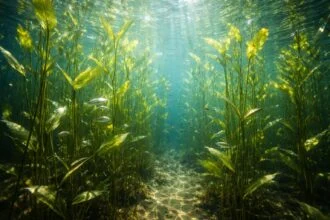 - Hínáros békaszőlő, Potamogeton perfoliatus, vízminőséget javít és élőhelyet teremt a tóban.