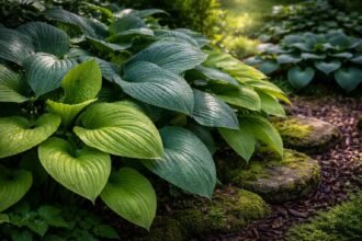 - Tojásdadlevelű árnyliliom, árnyékos területen is egész szezonban dús lombozattal rendelkezik.