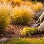 - Vesszős köles metszése és visszavágása a kertben, látható végső forma.