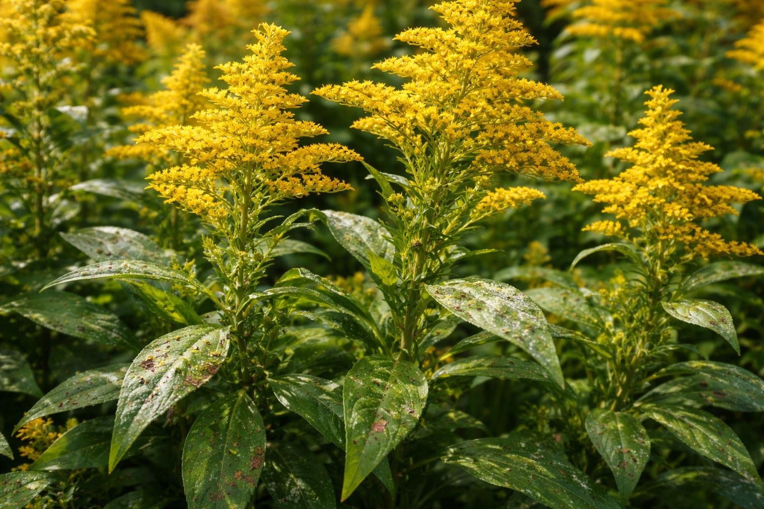 - Kanadai aranyvessző invazív, de megfelelő védelemmel kezeli a betegségeket és kártevőket.