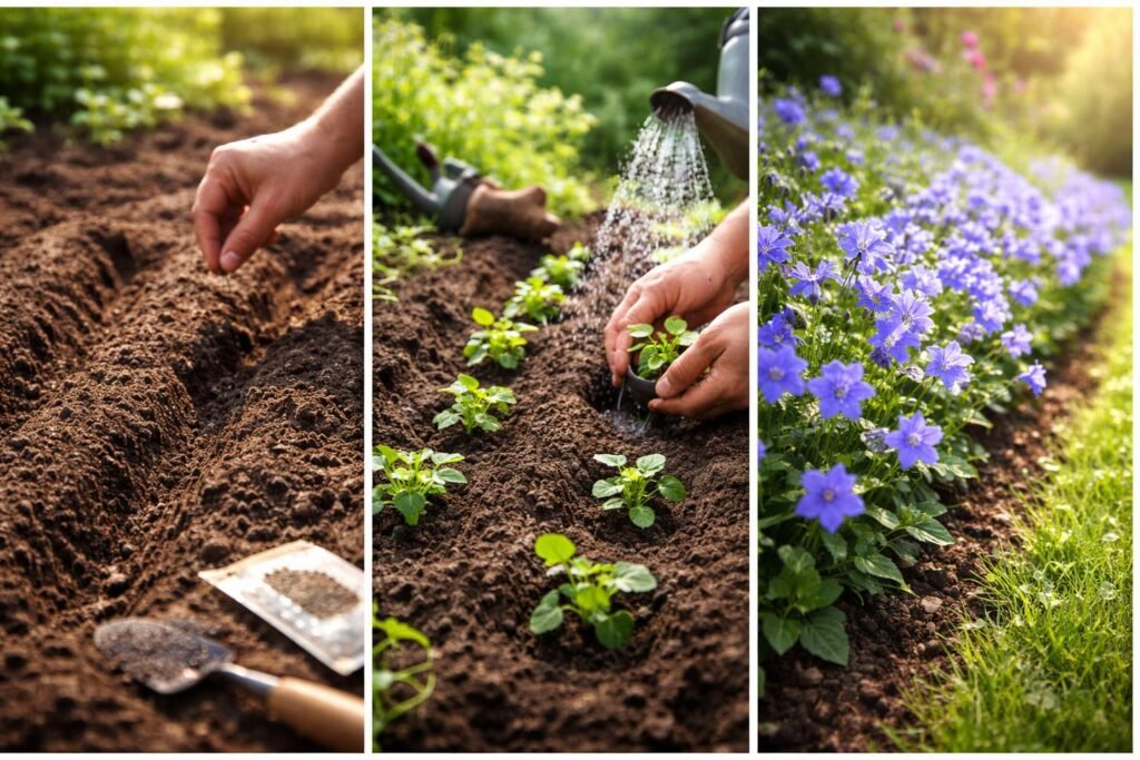 Kányaharangvirág ültetése lépésről lépésre
