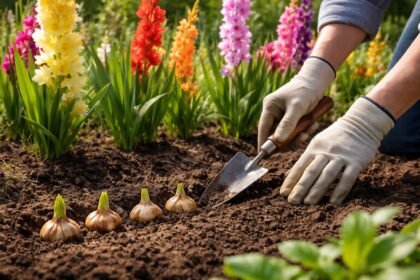 - Kardvirág gumóinak megfelelő mélysége biztosítja a stabil, telt virágzást nyáron