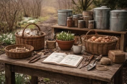 - Kert néprajza feltárja a régi magtárolás formáit és vesszőkosarakat a tavasz előtt.