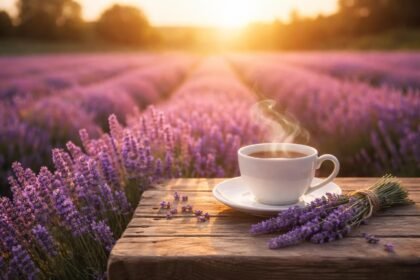 - Levendula virágokból készült tea nyugtató hatású infúzió illó aromával, relaxációt adva