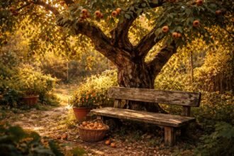 Mispel naspolya fa részleteket mutató kertészeti ábra a fajtákról, gondozásról és teleltetésről