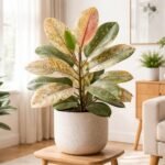 - Pöttyös szobafikusz: mintás levelei vonzzák a figyelmet, de fényigénye közepes.