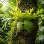 - Ridley szarvasagancspáfrányája fakéregre telepszik, nem talajban élő epifita; levelei agancsokra emlékeztetnek.