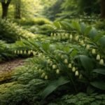 - Salamonpecsét árnyékban fejlődik, humuszos talajban élénk növekedéssel és hosszú virágzással.