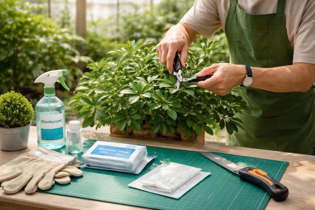 Szükséges eszközök és higiénia metszés előtt