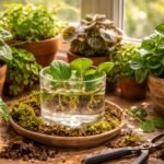 Törpebors Peperomia beltéri növény kompakt méretű, fényes zöld levelekkel a polcon