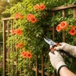 - Trombitafolyondár metszése: rendszeres visszavágással sűrű lomb és bőséges virágzás érhető el.