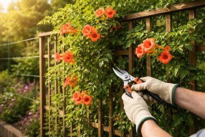 - Trombitafolyondár metszése: rendszeres visszavágással sűrű lomb és bőséges virágzás érhető el.