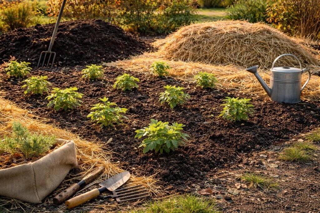 - Tökéletes ültetési hely és talaj az őszi angyalgyökér előkészítéséhez minden részletben.