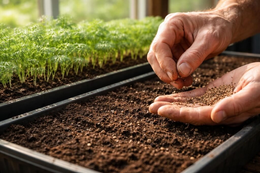 Vetés, palántázás és a kapor szaporítása