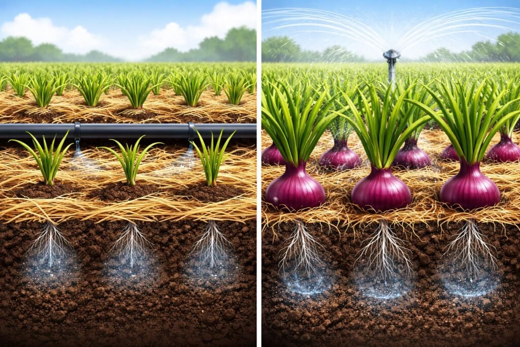 -Fedezd fel a vöröshagyma vízigényének titkait és hatékony öntözési technikákat.