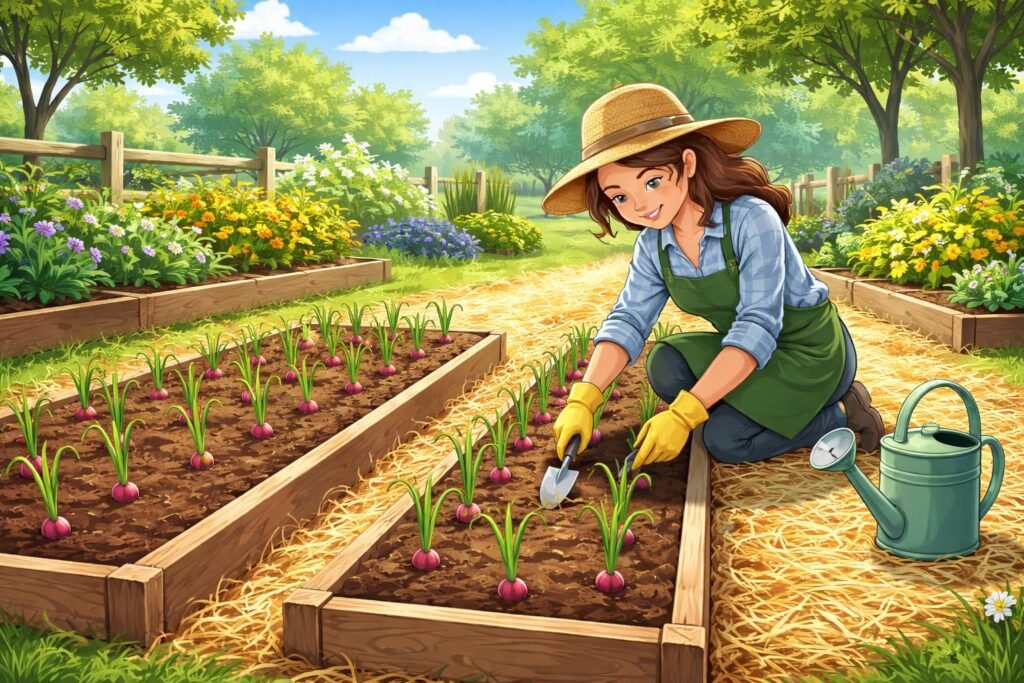 - Kezdőknek szóló útmutatás a vöröshagyma sikeres termesztéséhez és bőséges betakarításához.