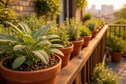 - Zsálya konténerben: illatos mediterrán fűszer, gyorsan növő, teraszra ideális megoldás.