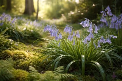 - Angol kékcsengő tavaszi hagymás növény, mely árnyékos erdők alján virágzik évről évre.