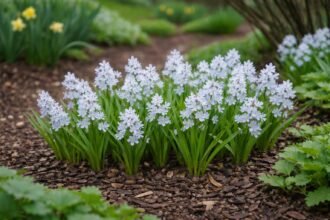 - A Csillagos Puskin-virág korán nyíló, kék-fehér, finom csíkozású virágai tél végén díszítik az ágyásokat.