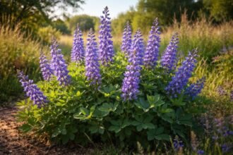 - Déli borsófürt: robusztus évelő, hosszú életű, tavasszal kékes virágokat ad.