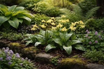 - Kerti kakasmandikó kora tavaszi virágzás, márványozott levelek és elegáns bókolás.