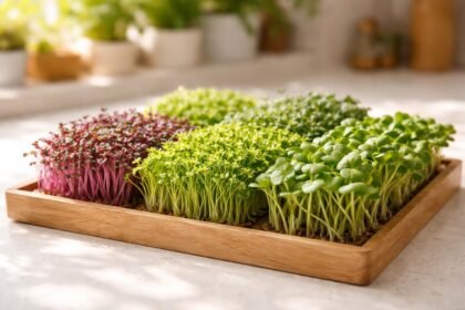 - Mikrozöldség gyorsan nő otthon, és azonnal feldobja az ételek frissességét.