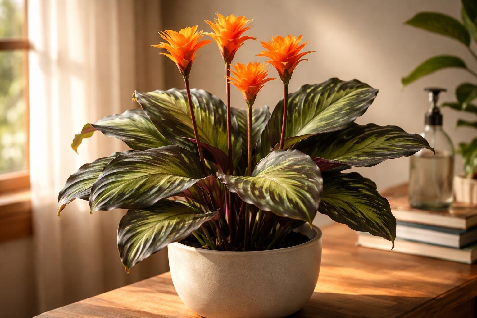 - Sáfrányos zebralevél: fény és páratartalom fontos, a virágzás ritkaság beltérben.